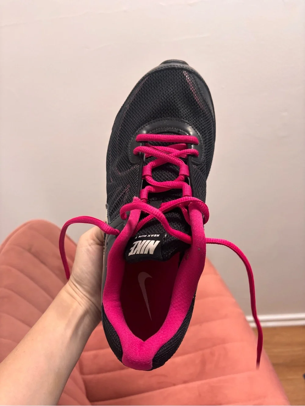 Nike Black and Pink Women's Running Sneakers